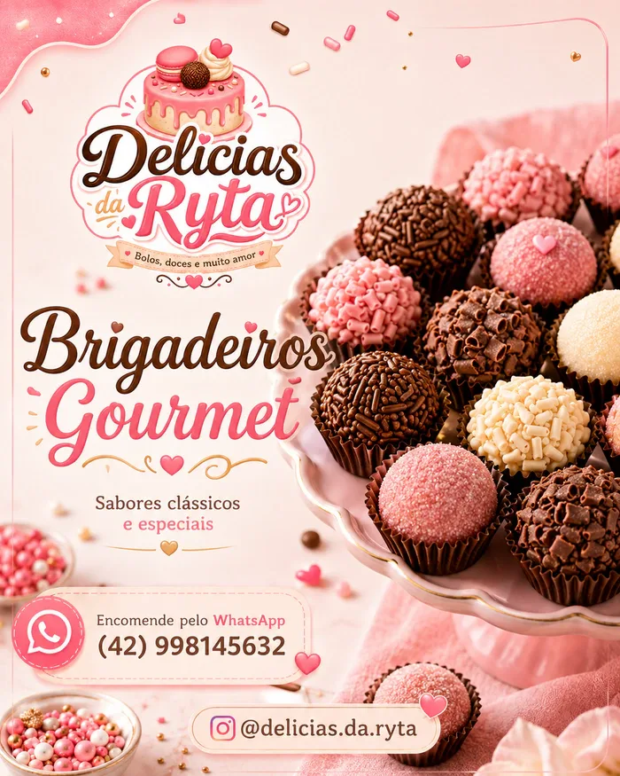 Bandeja de brigadeiros variados: granulado, chocolate branco, coco e rosa